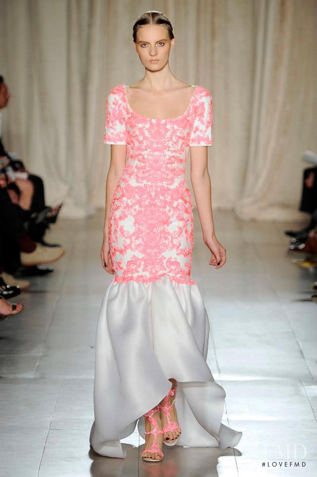 Tilda Lindstam featured in  the Marchesa fashion show for Spring/Summer 2013