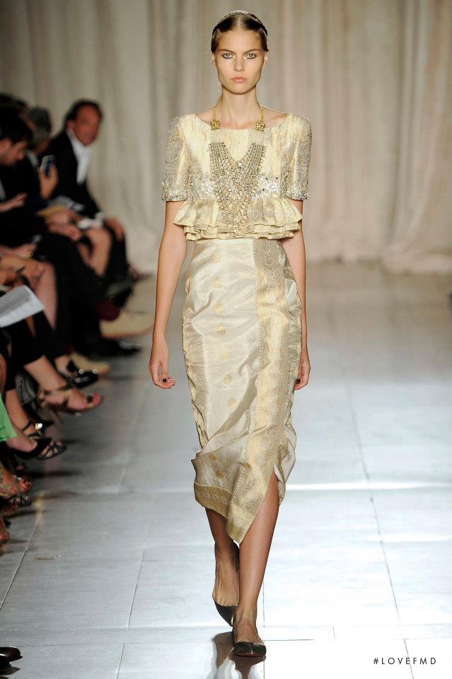 Lin Kjerulf featured in  the Marchesa fashion show for Spring/Summer 2013