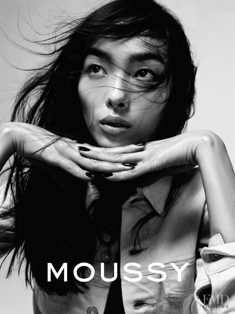 Fei Fei Sun featured in  the Moussy Moussy Jeans Fall/Winter 2015 advertisement for Autumn/Winter 2015