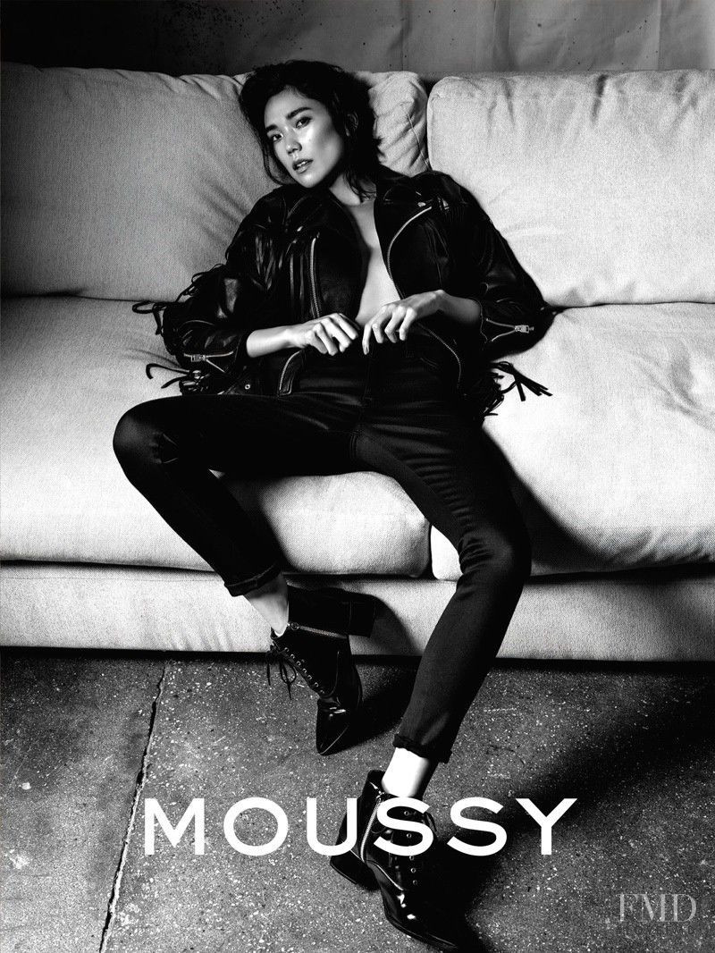Tao Okamoto featured in  the Moussy Moussy Jeans Fall/Winter 2015 advertisement for Autumn/Winter 2015