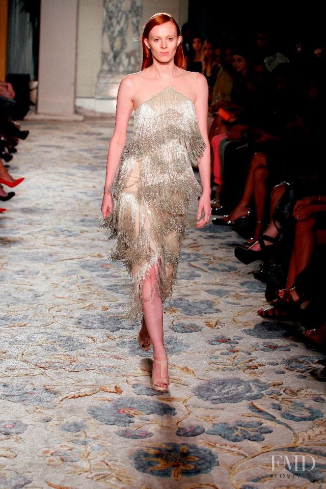 Karen Elson featured in  the Marchesa fashion show for Spring/Summer 2012