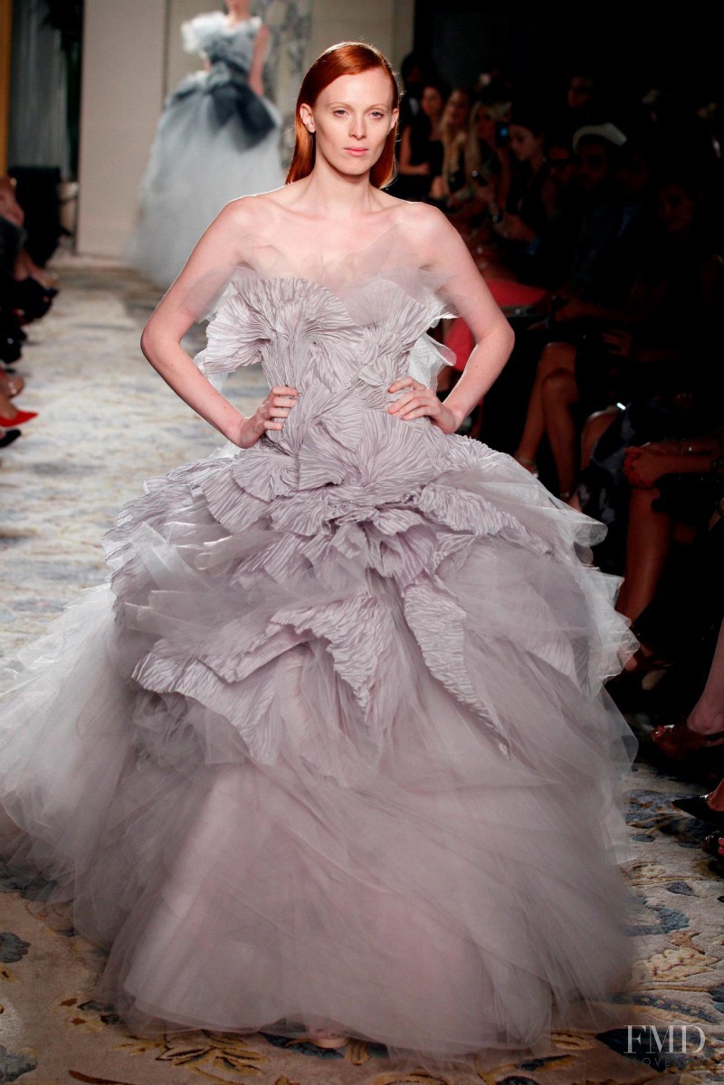 Karlie Kloss featured in  the Marchesa fashion show for Spring/Summer 2012