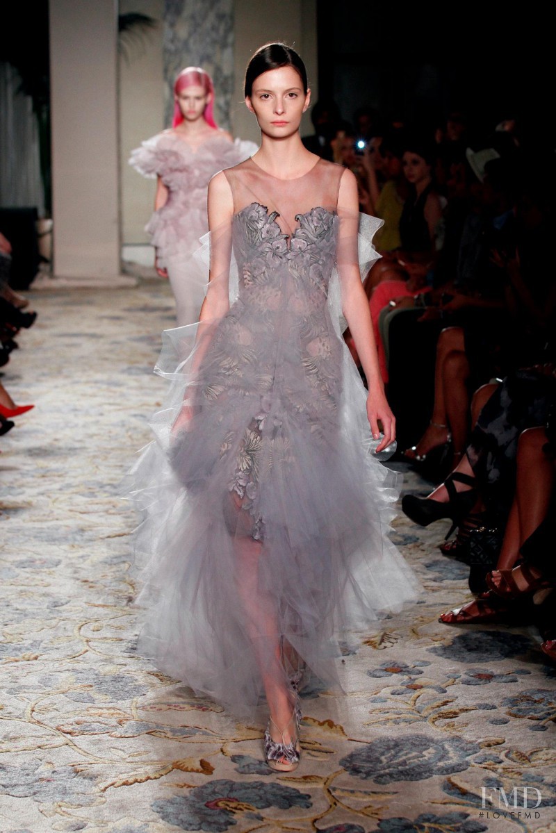 Suzie Bird featured in  the Marchesa fashion show for Spring/Summer 2012