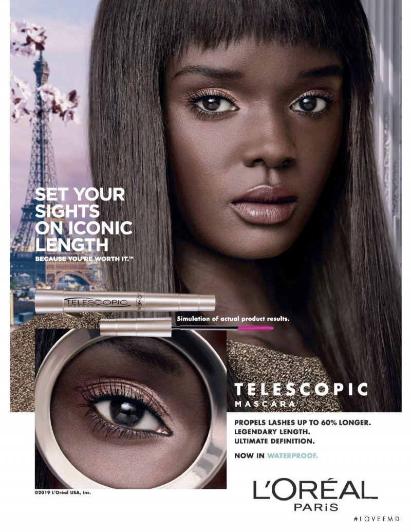 Duckie Thot featured in  the L\'Oreal Paris advertisement for Autumn/Winter 2019