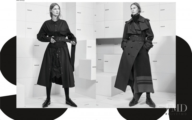 Julia Nobis featured in  the Sacai Sacai F/W 2019 advertisement for Autumn/Winter 2019