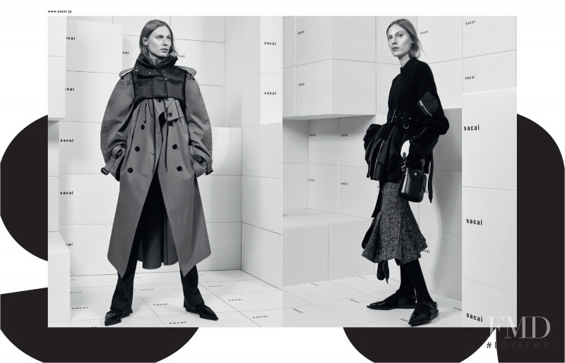 Julia Nobis featured in  the Sacai Sacai F/W 2019 advertisement for Autumn/Winter 2019