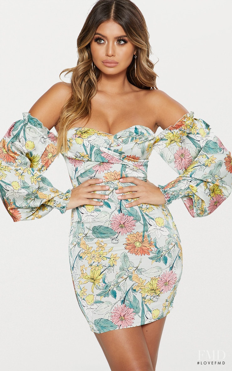 Sofia Jamora featured in  the PrettyLittleThing catalogue for Spring/Summer 2018