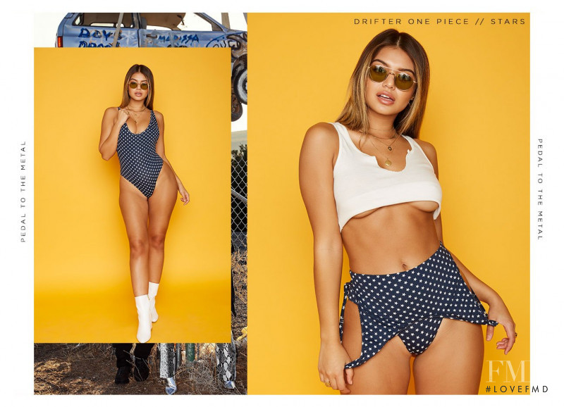 Sofia Jamora featured in  the Frankies Bikinis Pedal To The Metal lookbook for Summer 2018