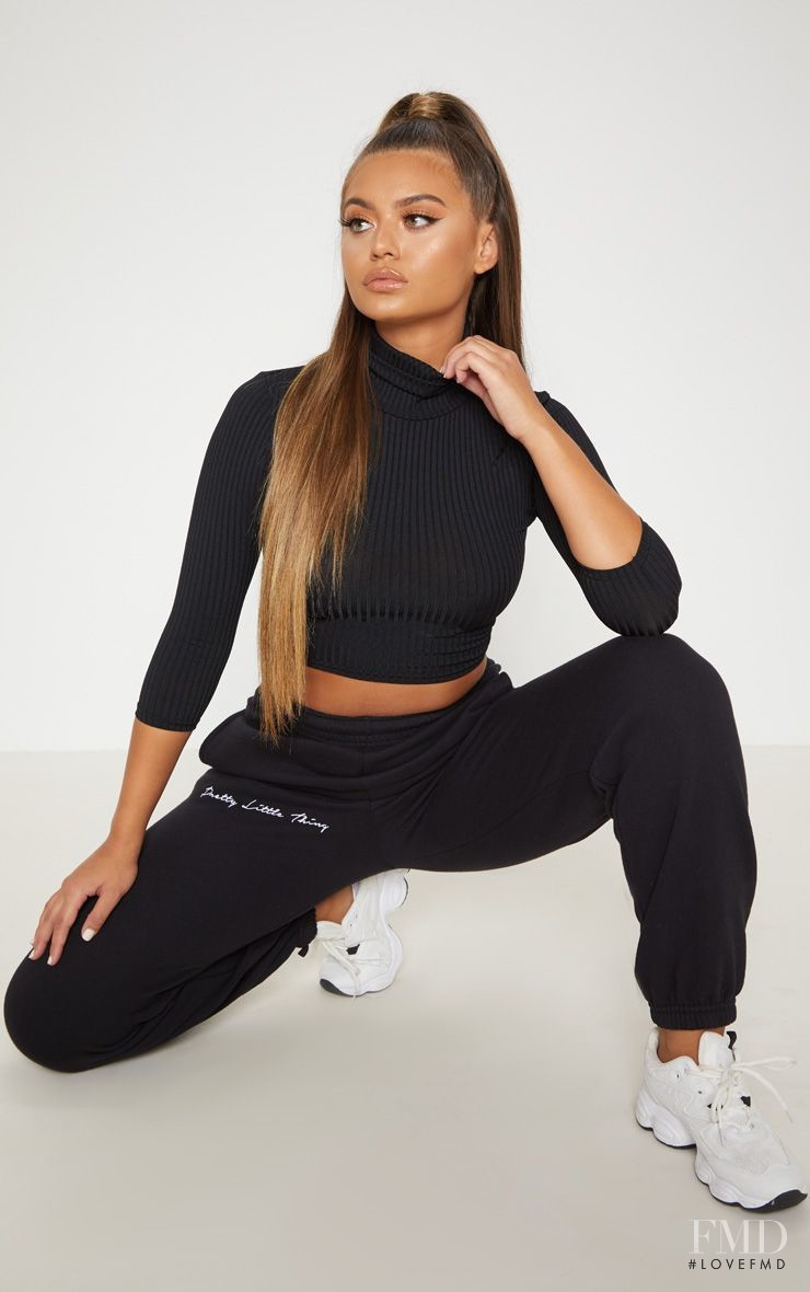 Sofia Jamora featured in  the PrettyLittleThing catalogue for Autumn/Winter 2018