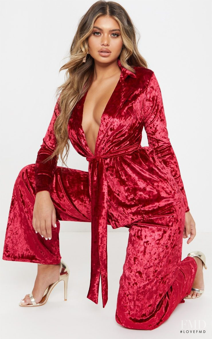 Sofia Jamora featured in  the PrettyLittleThing catalogue for Autumn/Winter 2018