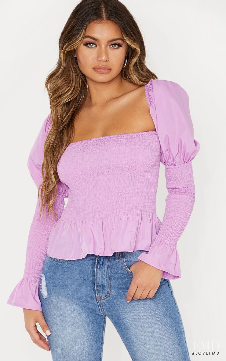 Sofia Jamora featured in  the PrettyLittleThing catalogue for Spring/Summer 2019