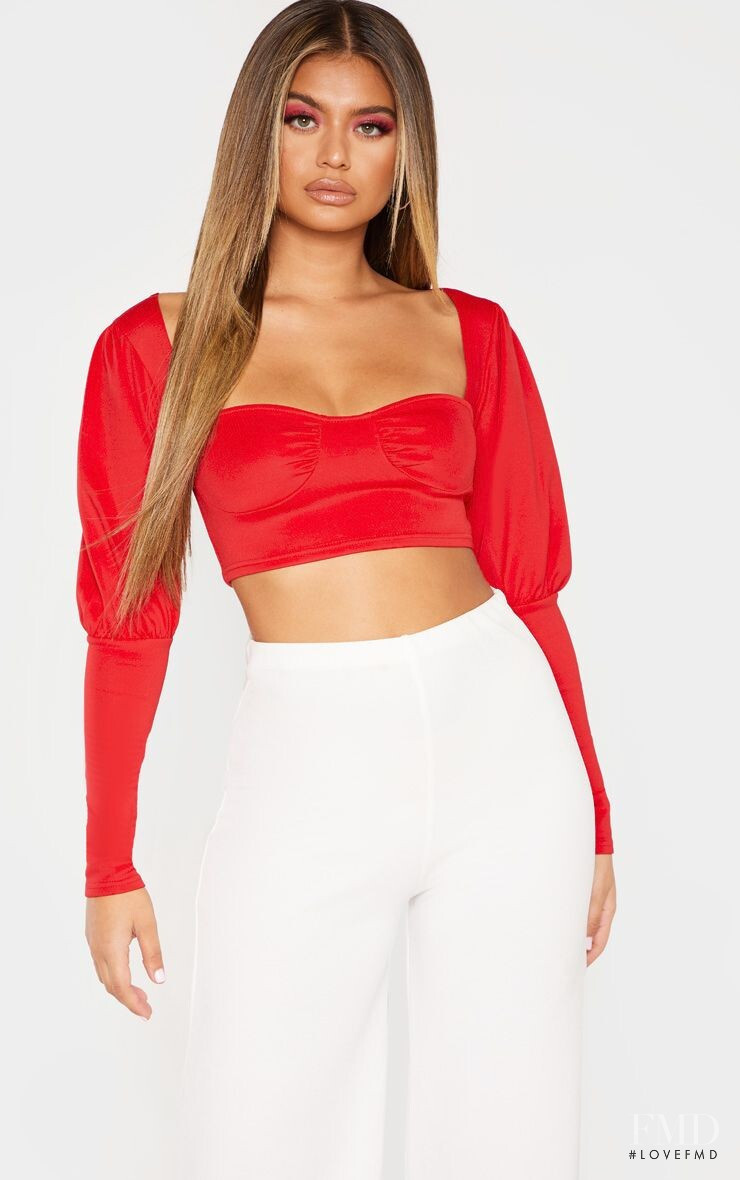 Sofia Jamora featured in  the PrettyLittleThing catalogue for Spring/Summer 2019