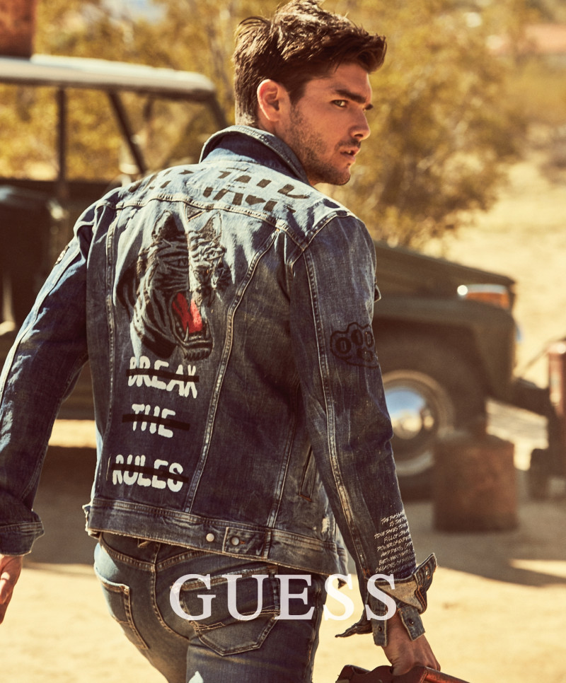 Charlie Matthews featured in  the Guess advertisement for Autumn/Winter 2018