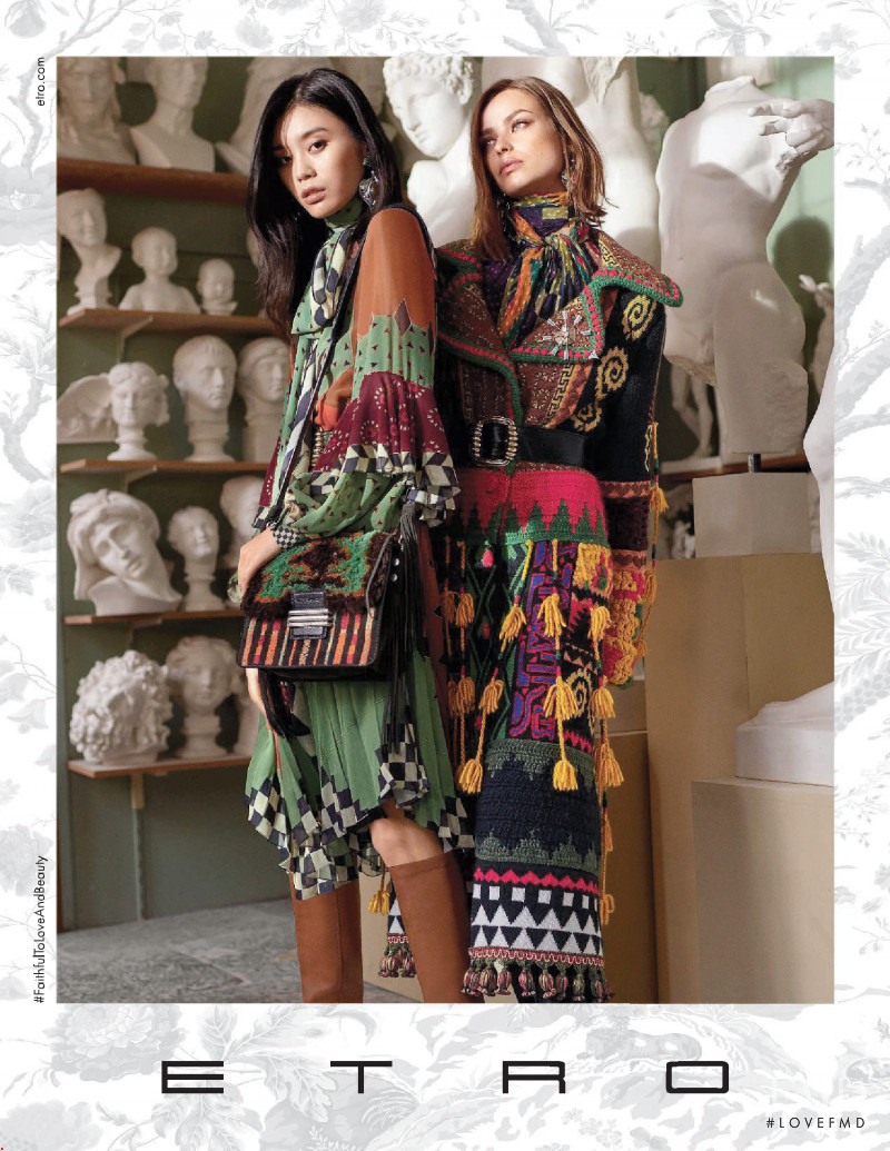 Birgit Kos featured in  the Etro advertisement for Autumn/Winter 2018