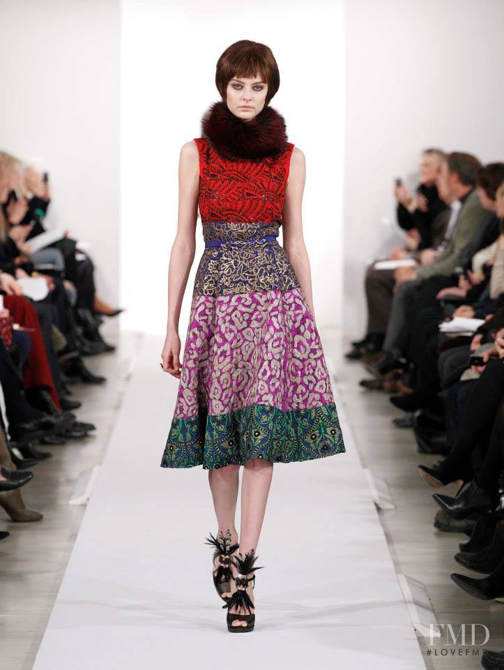 Auguste Abeliunaite featured in  the Oscar de la Renta fashion show for Autumn/Winter 2014