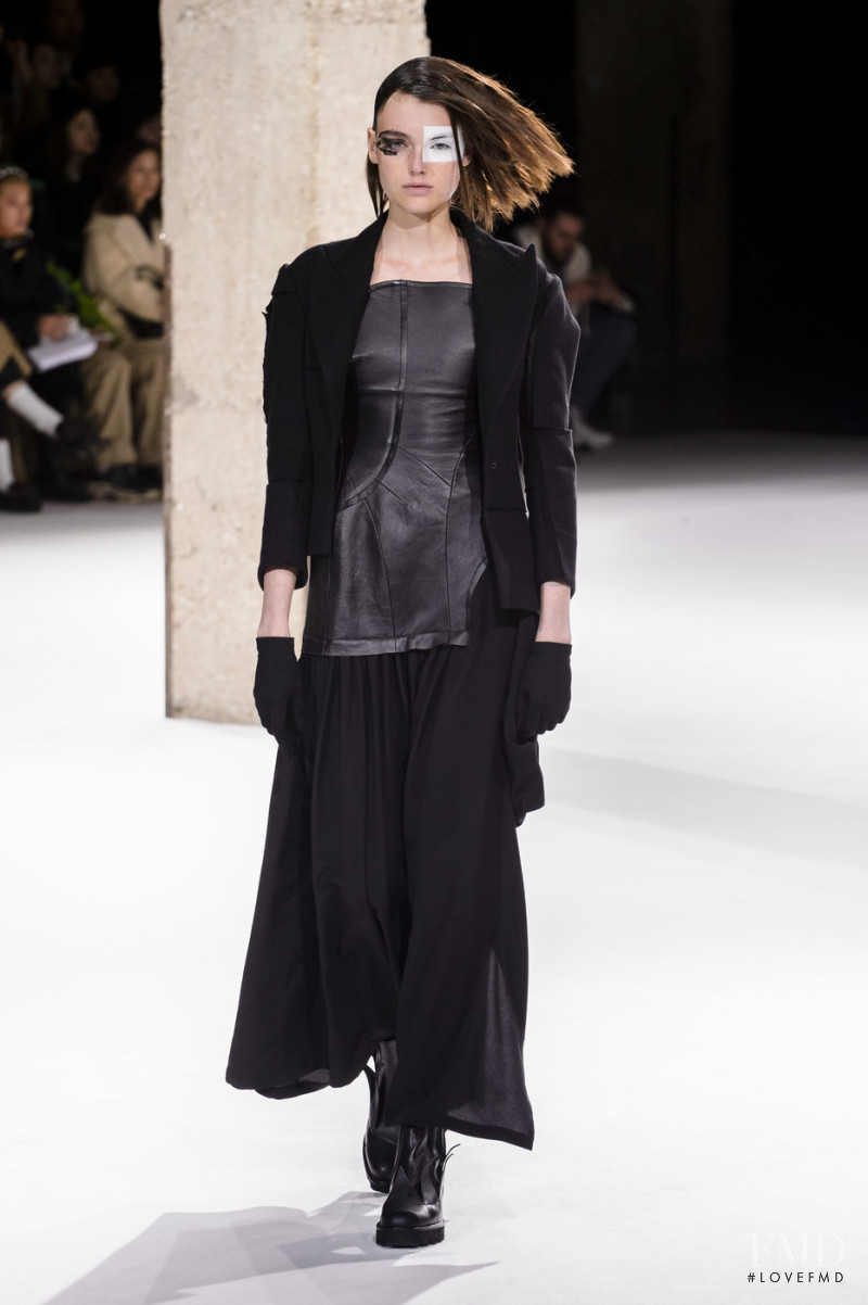 Celine Bethmann featured in  the Yohji Yamamoto fashion show for Autumn/Winter 2018