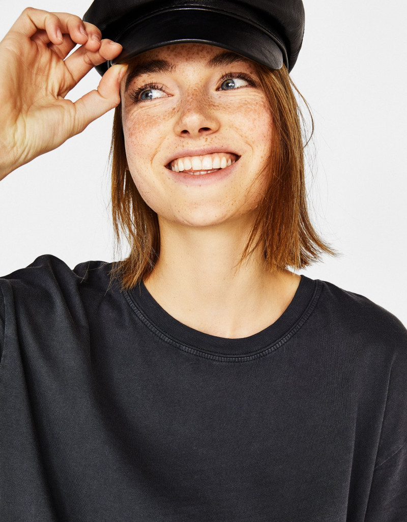 Celine Bethmann featured in  the Bershka catalogue for Spring/Summer 2018