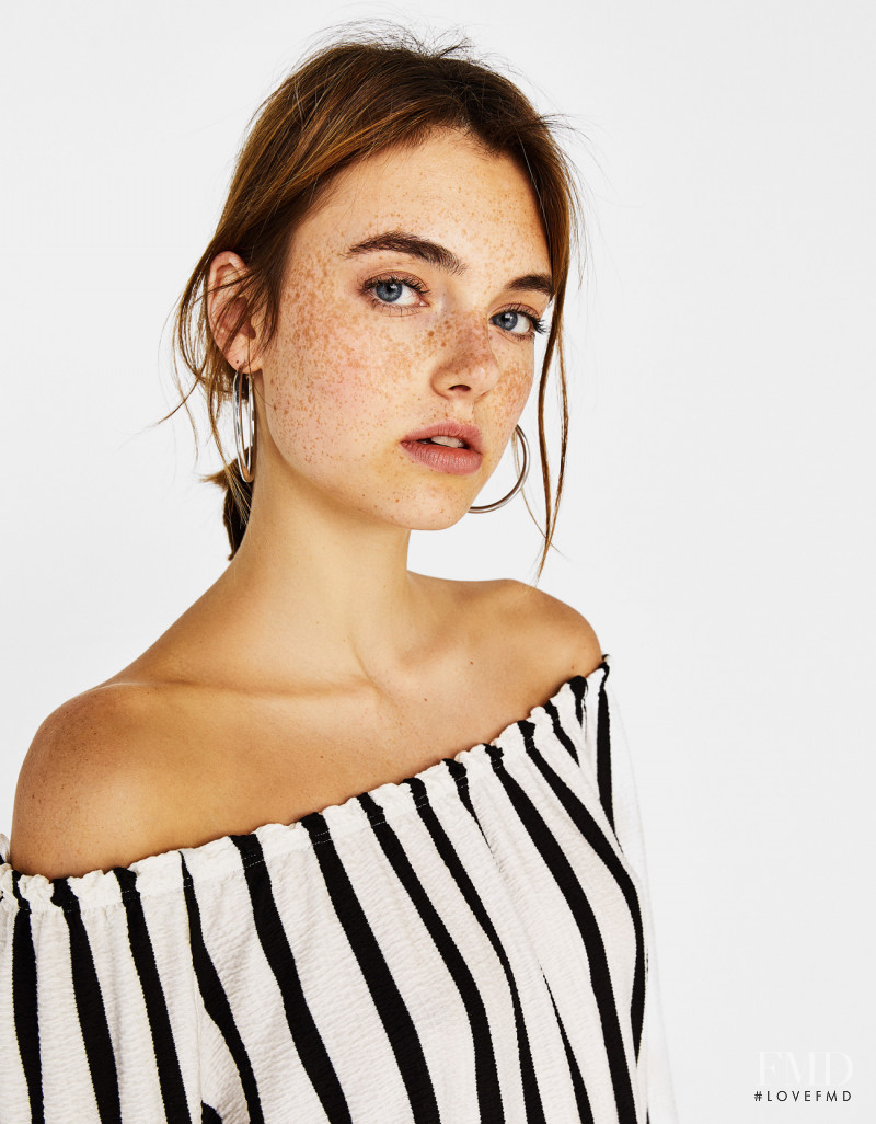 Celine Bethmann featured in  the Bershka catalogue for Spring/Summer 2018