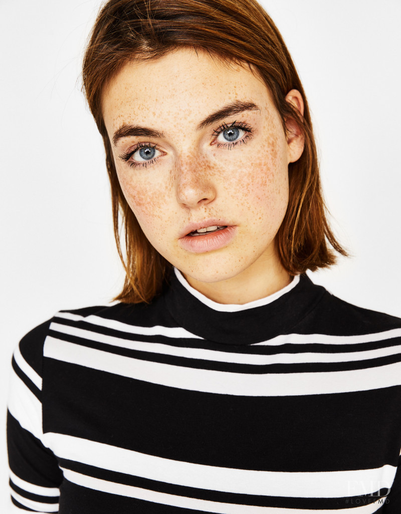 Celine Bethmann featured in  the Bershka catalogue for Spring/Summer 2018