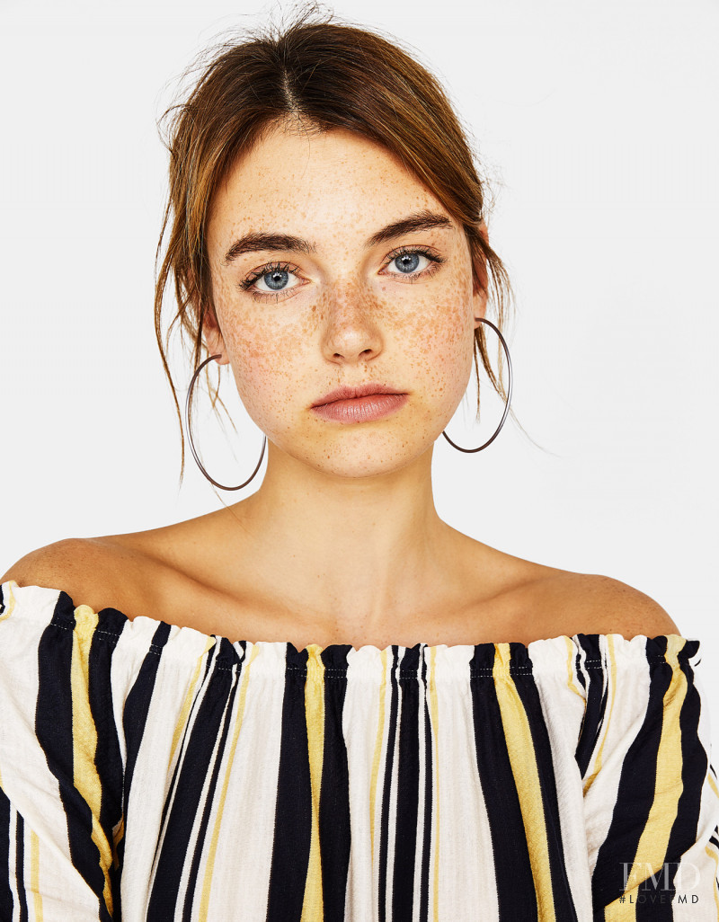 Celine Bethmann featured in  the Bershka catalogue for Spring/Summer 2018