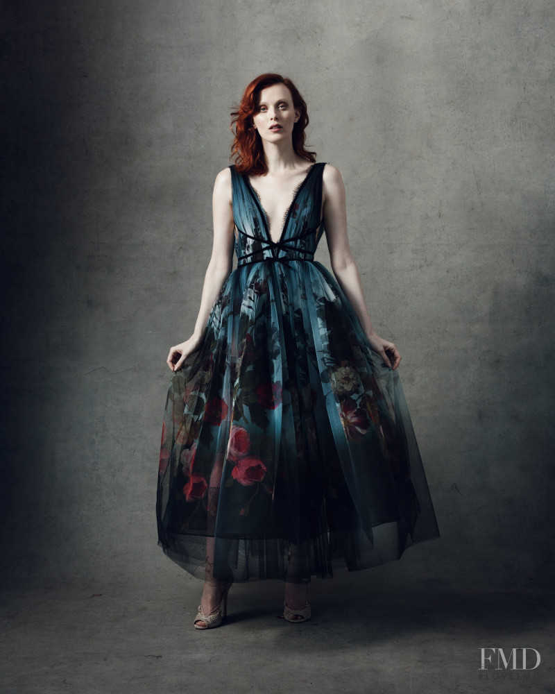 Karen Elson featured in  the Marchesa lookbook for Fall 2018