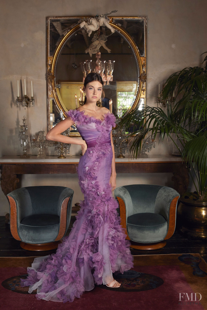 Celine Bethmann featured in  the Marchesa lookbook for Resort 2020