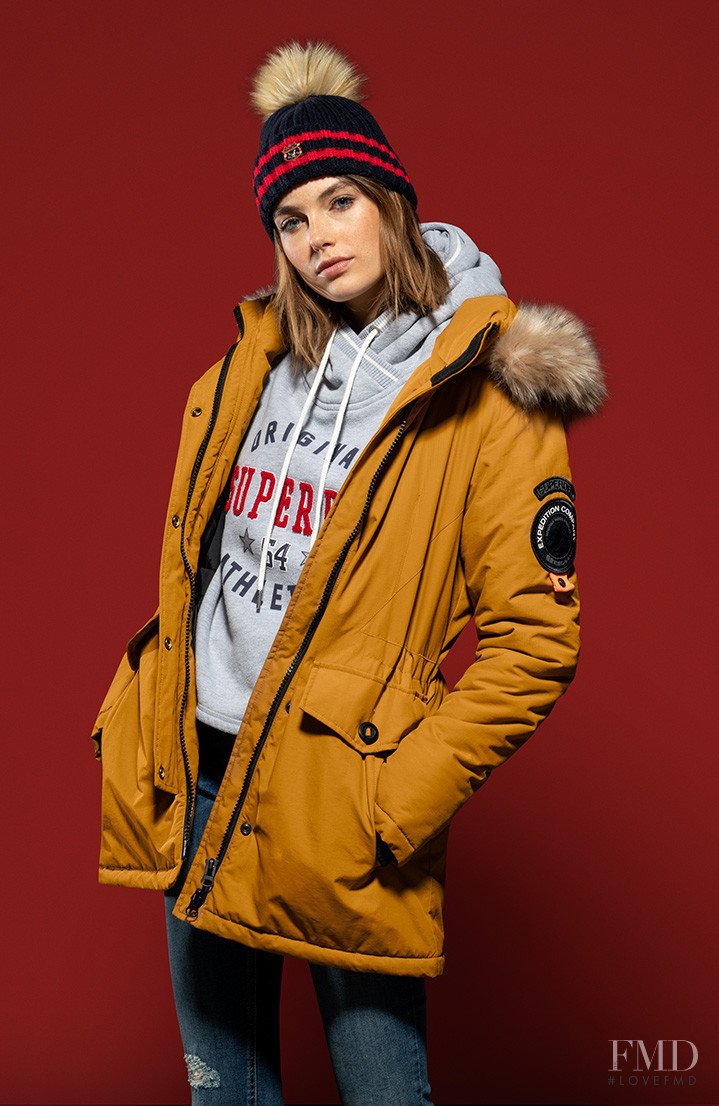 Celine Bethmann featured in  the Superdry advertisement for Winter 2018