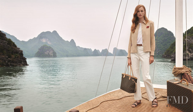 Rianne Van Rompaey featured in  the Louis Vuitton Louis Vuitton Art of Travel Campaign 2019 advertisement for Fall 2019