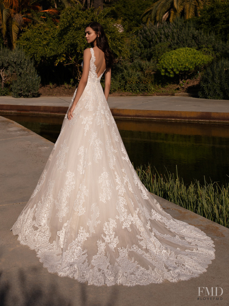 Zhenya Katava featured in  the Pronovias catalogue for Summer 2019