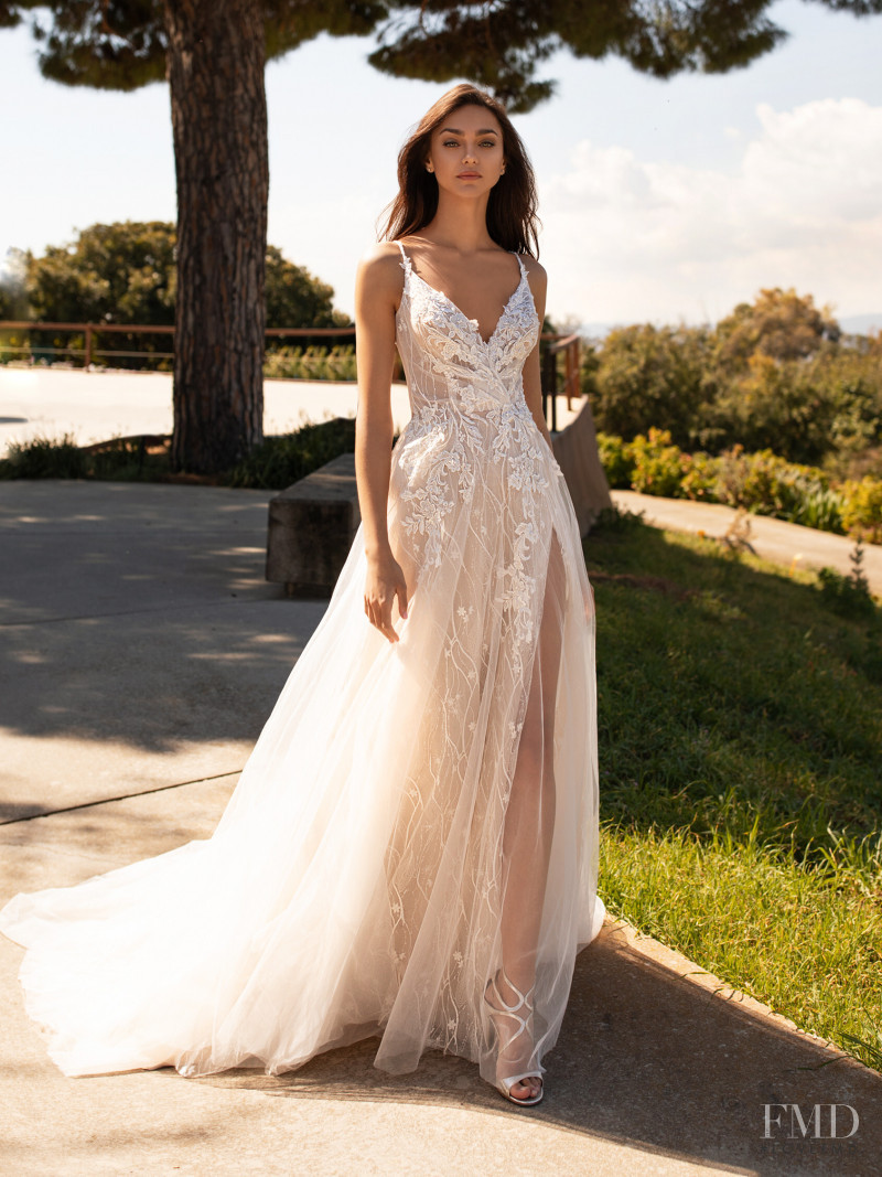 Zhenya Katava featured in  the Pronovias catalogue for Summer 2019