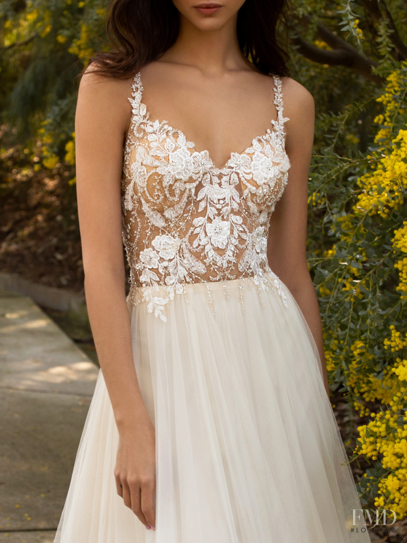 Zhenya Katava featured in  the Pronovias catalogue for Summer 2019