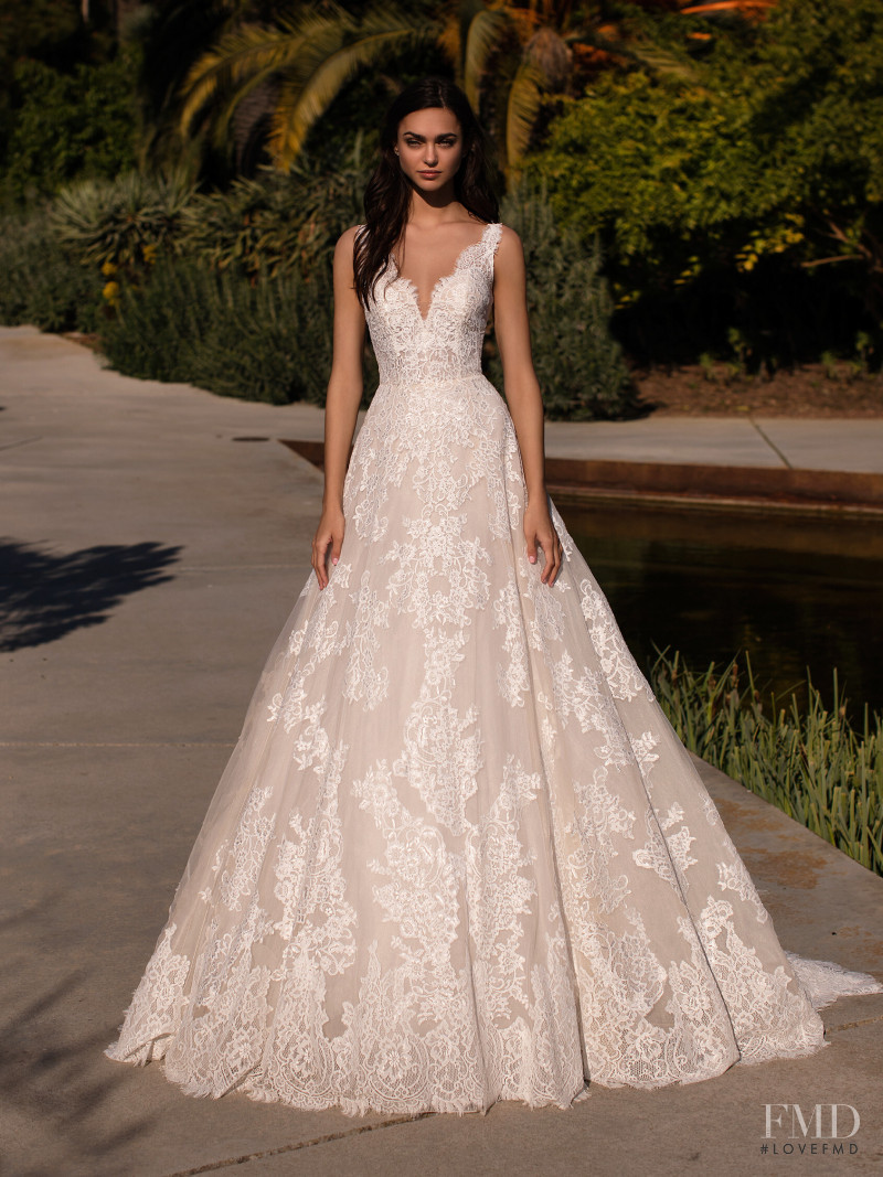 Zhenya Katava featured in  the Pronovias catalogue for Summer 2019