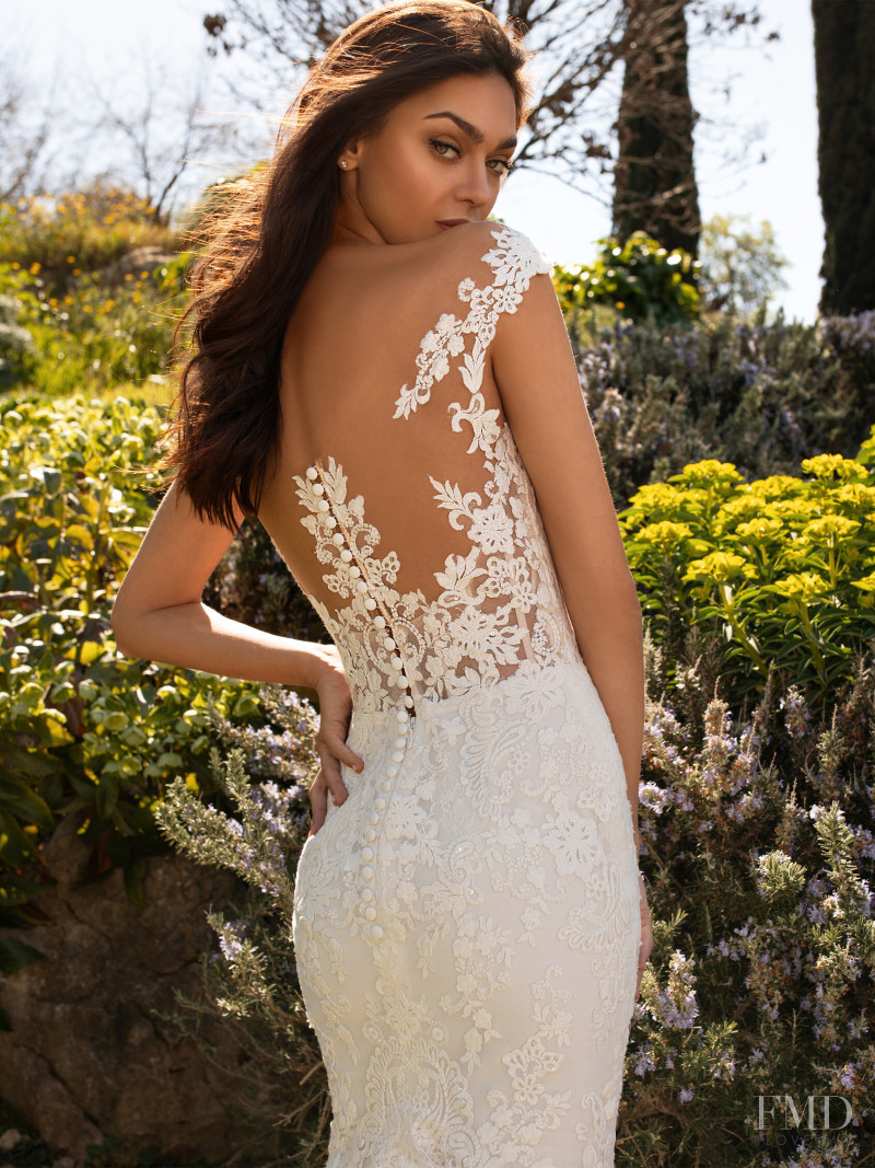 Zhenya Katava featured in  the Pronovias catalogue for Summer 2019