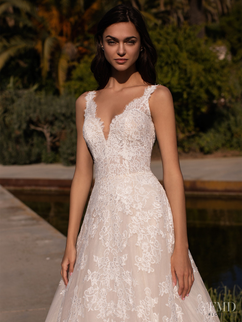 Zhenya Katava featured in  the Pronovias catalogue for Summer 2019