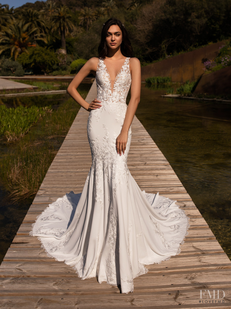 Zhenya Katava featured in  the Pronovias catalogue for Summer 2019