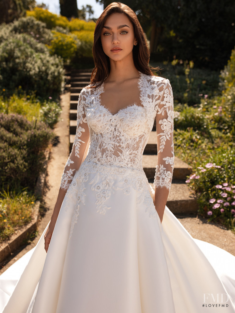 Zhenya Katava featured in  the Pronovias catalogue for Summer 2019