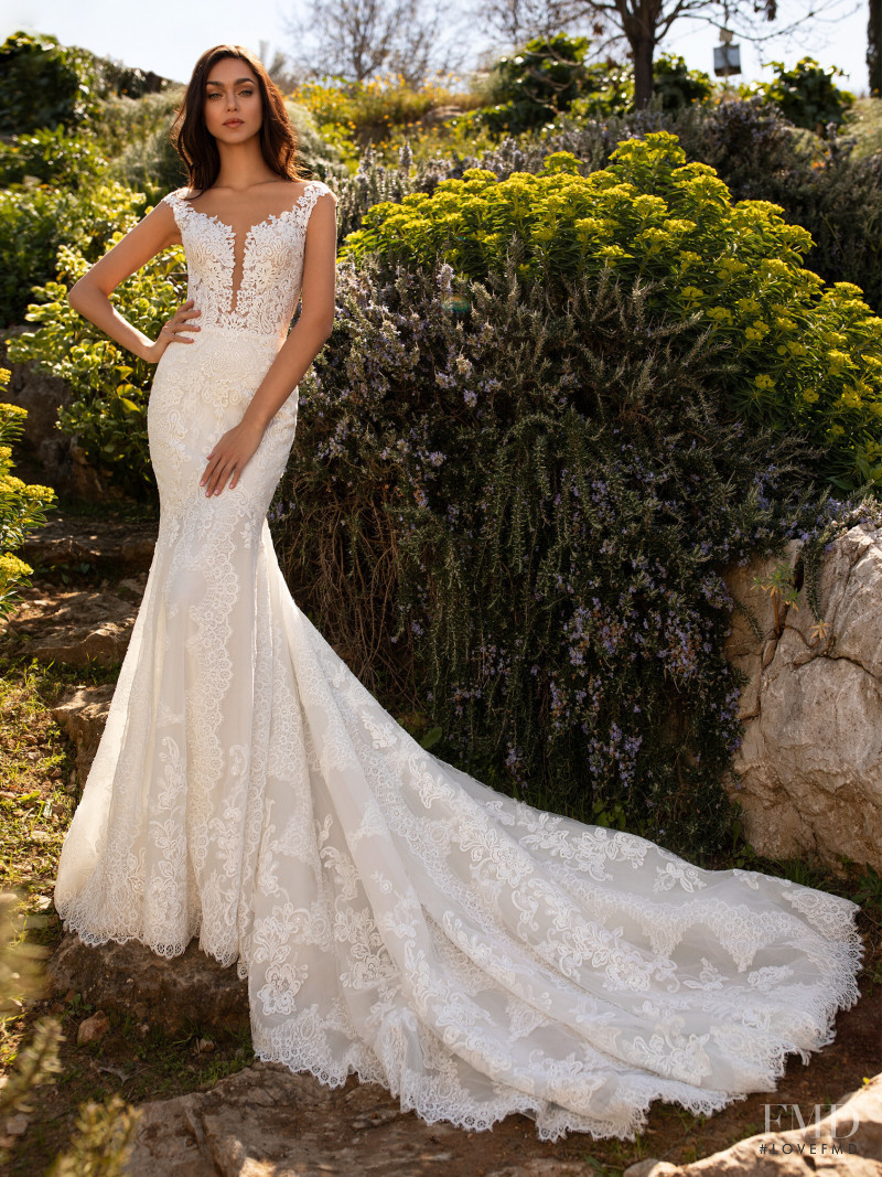 Zhenya Katava featured in  the Pronovias catalogue for Summer 2019