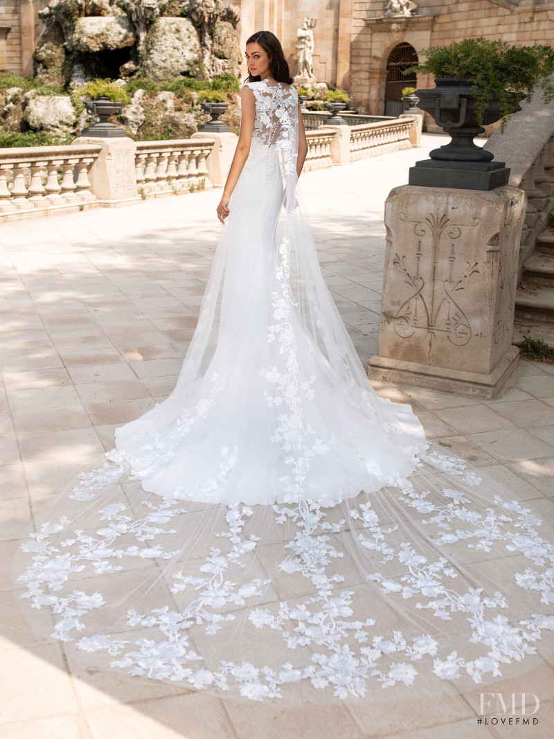 Zhenya Katava featured in  the Pronovias catalogue for Summer 2019