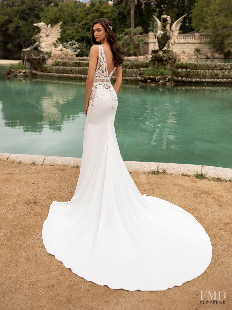 Zhenya Katava featured in  the Pronovias catalogue for Summer 2019