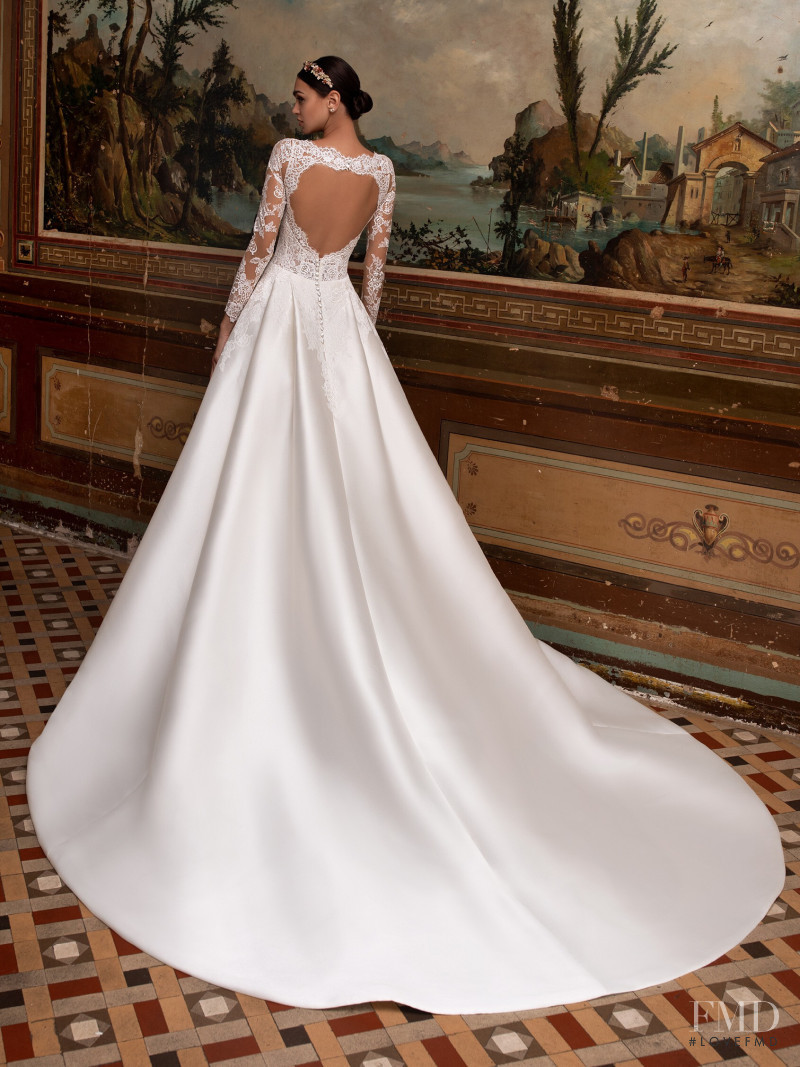 Zhenya Katava featured in  the Pronovias catalogue for Summer 2019