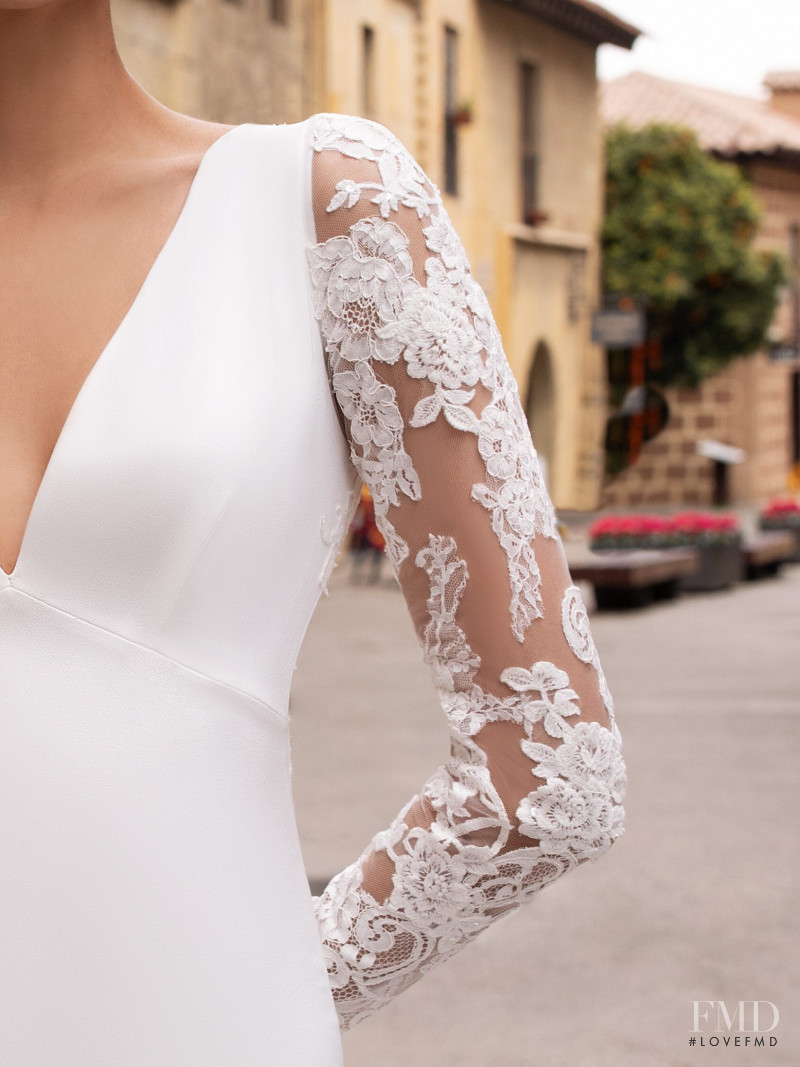 Zhenya Katava featured in  the Pronovias catalogue for Summer 2019