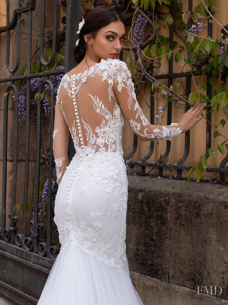 Zhenya Katava featured in  the Pronovias catalogue for Summer 2019