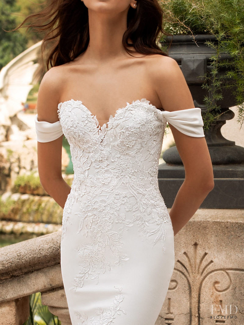 Zhenya Katava featured in  the Pronovias catalogue for Summer 2019