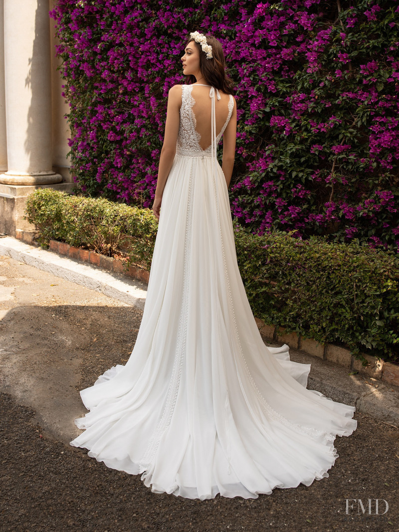 Zhenya Katava featured in  the Pronovias catalogue for Summer 2019