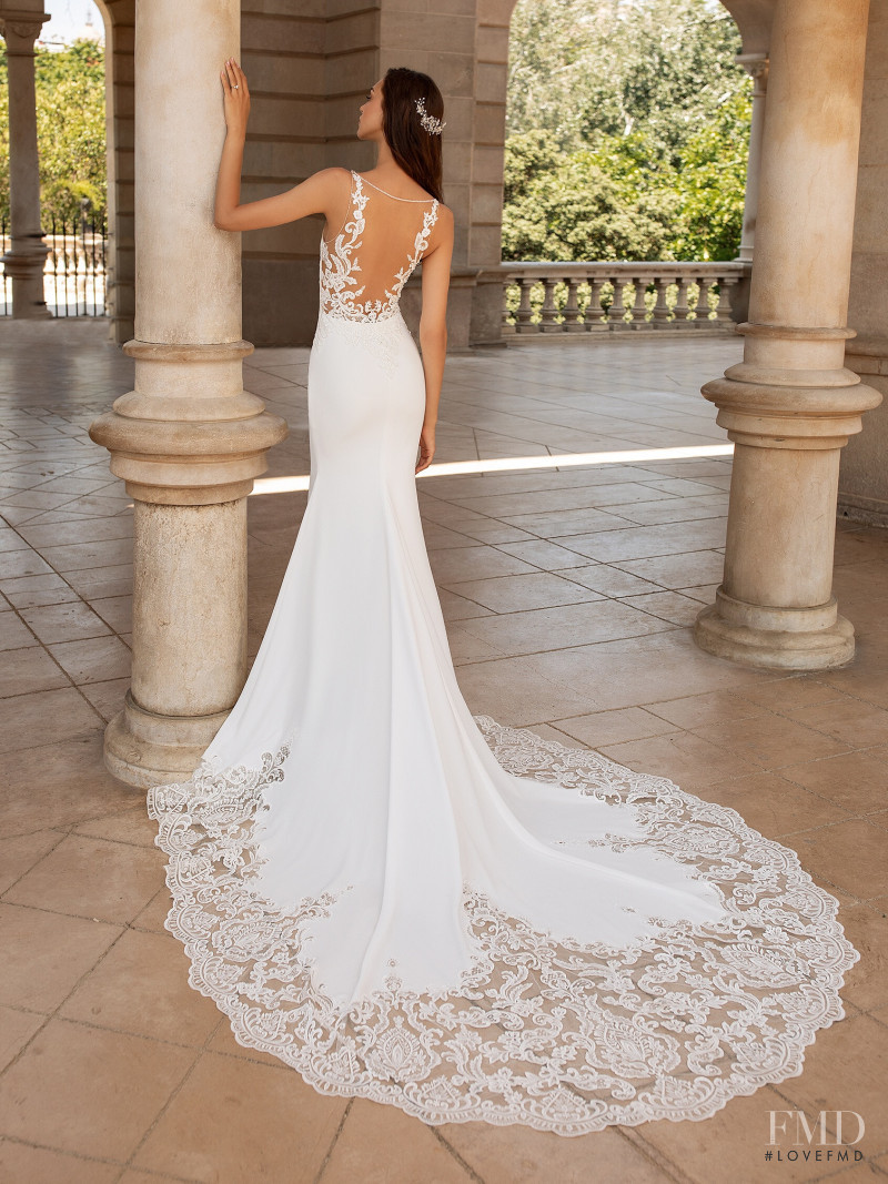 Zhenya Katava featured in  the Pronovias catalogue for Summer 2019