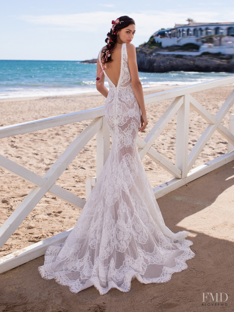 Zhenya Katava featured in  the Pronovias catalogue for Summer 2019