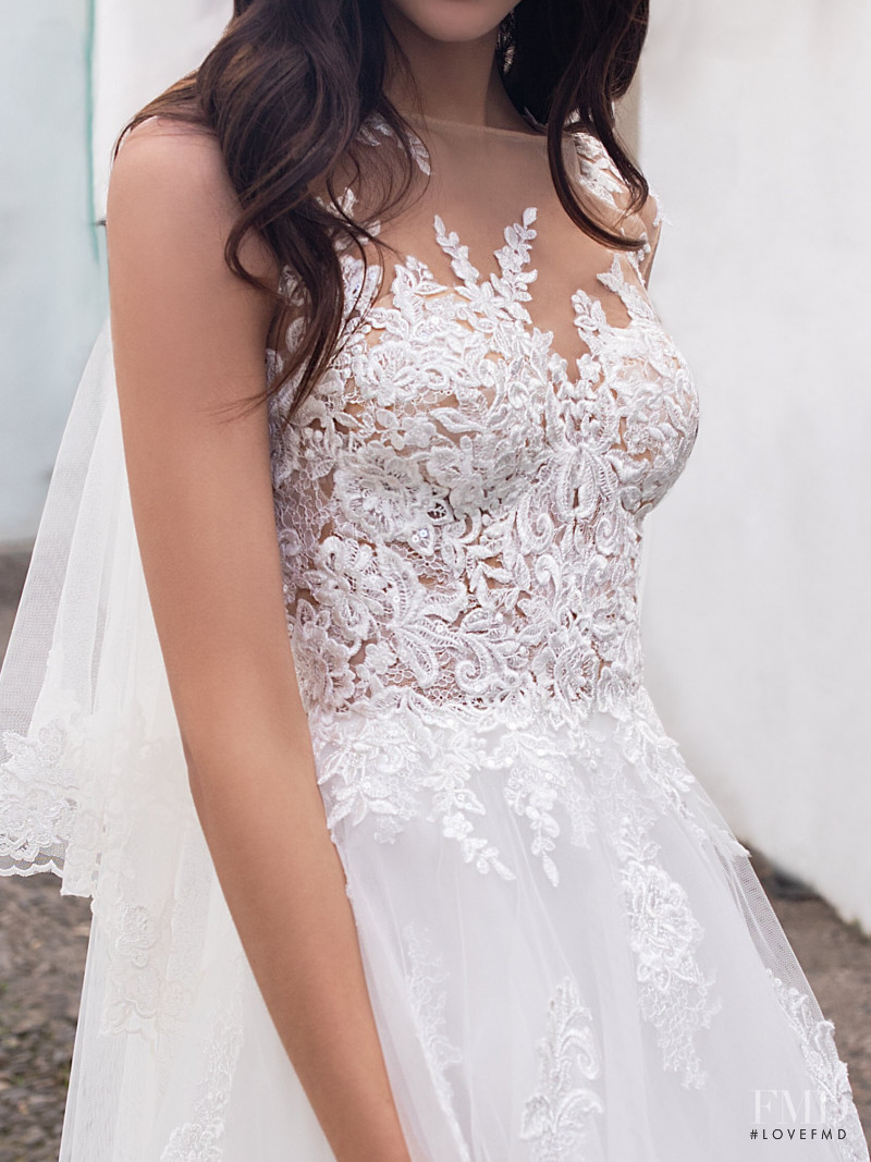 Zhenya Katava featured in  the Pronovias catalogue for Summer 2019