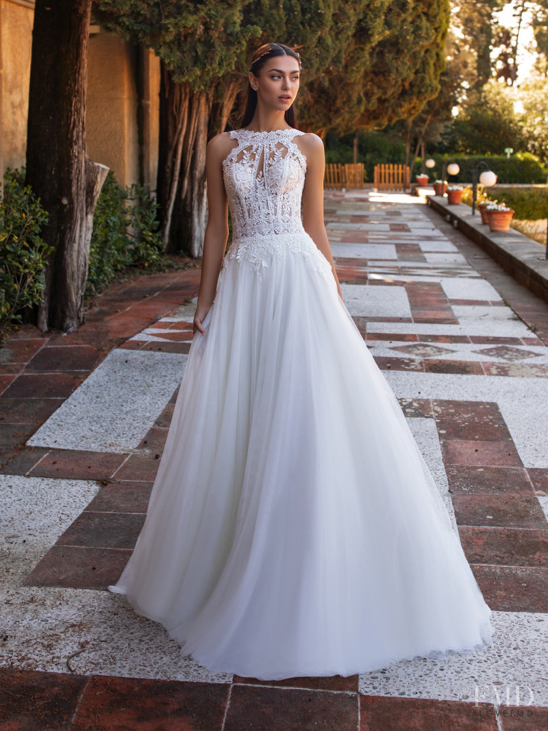 Zhenya Katava featured in  the Pronovias catalogue for Summer 2019