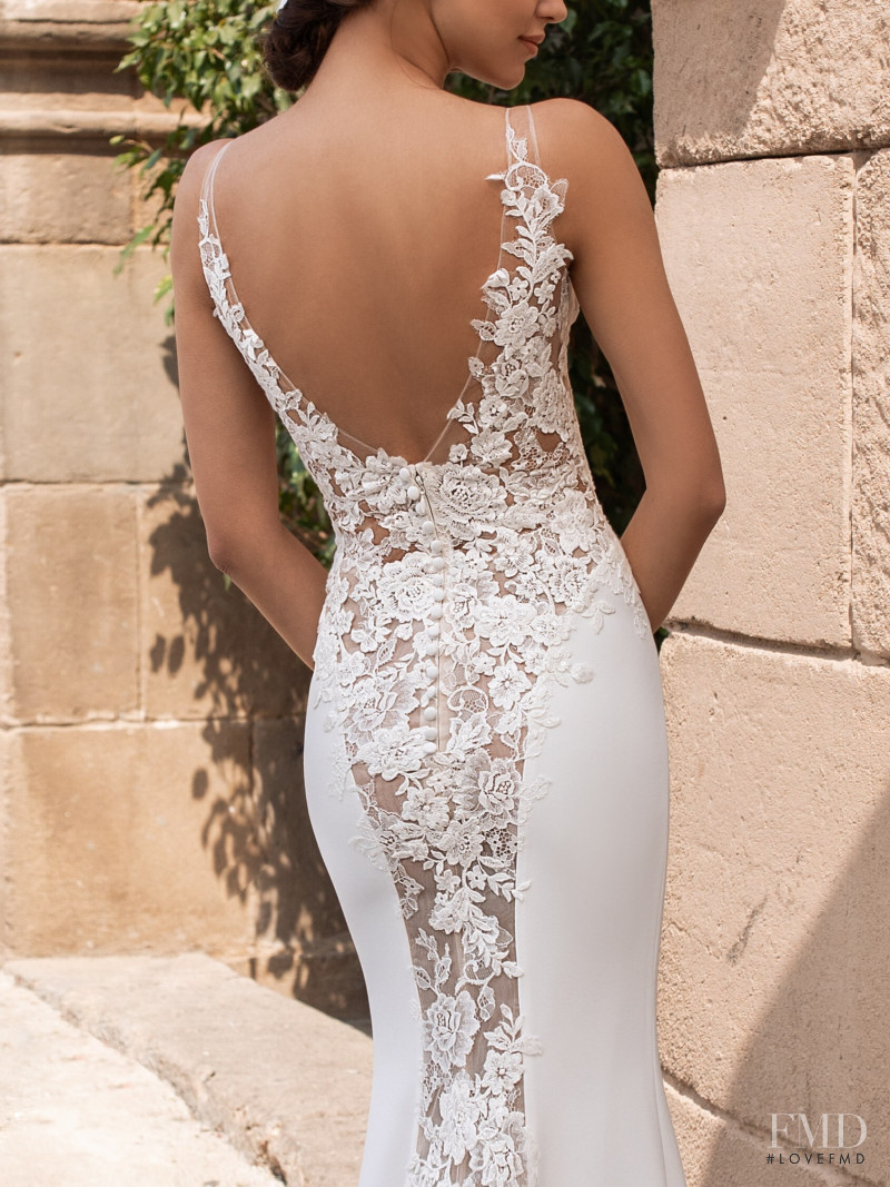 Zhenya Katava featured in  the Pronovias catalogue for Summer 2019