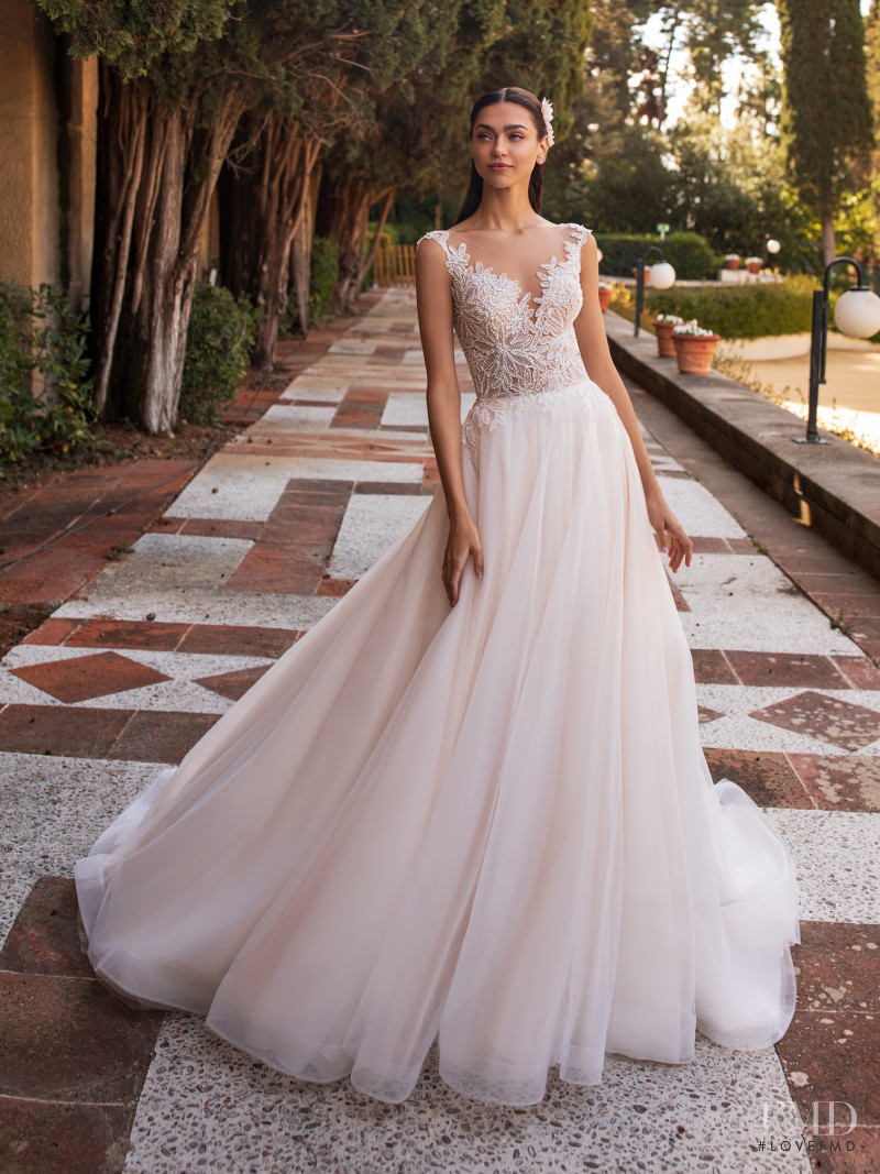 Zhenya Katava featured in  the Pronovias catalogue for Summer 2019